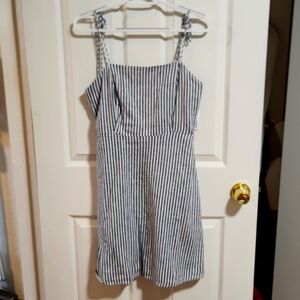 NWT Old Navy Striped Linen Dress // Medium